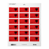 Eigen label met vlag van Albanië (Full Sheet)