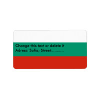 Eigen label met vlag van Bulgarije