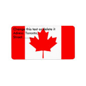 Eigen label met vlag van Canada (Voorkant)