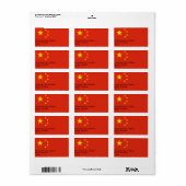 Eigen label met vlag van China (Full Sheet)