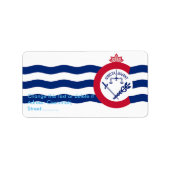 Eigen label met vlag van Cincinnati, VS (Voorkant)
