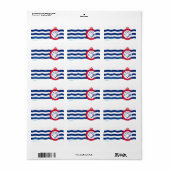 Eigen label met vlag van Cincinnati, VS (Full Sheet)