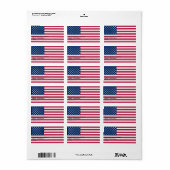 Eigen label met vlag van de VS. (Full Sheet)