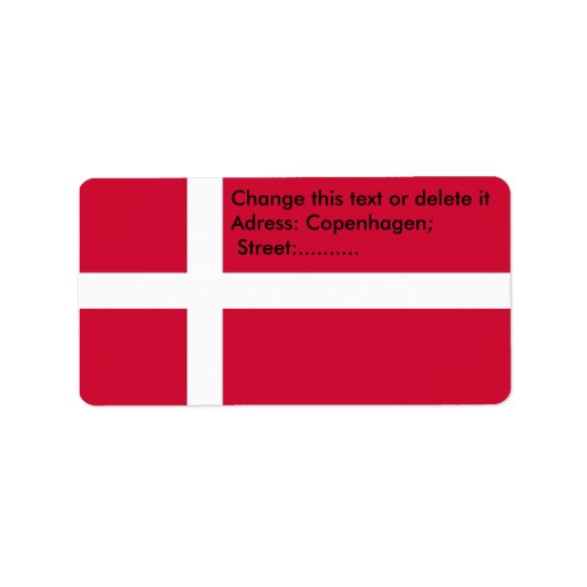 Eigen label met vlag van Denemarken (Voorkant)