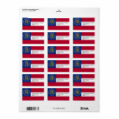 Eigen label met vlag van Georgië, VS (Full Sheet)