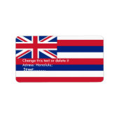 Eigen label met vlag van Hawaii, VS (Voorkant)
