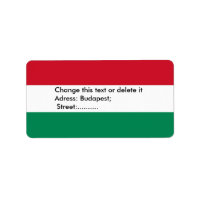 Eigen label met vlag van Hongarije