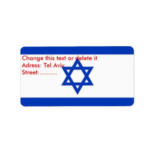 Eigen label met vlag van Israël