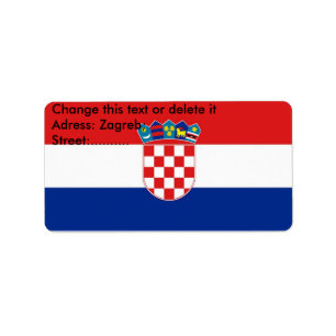 Eigen label met vlag van Kroatië