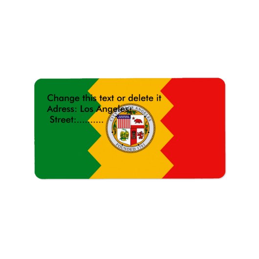 Eigen label met vlag van Los Angeles, VS (Voorkant)