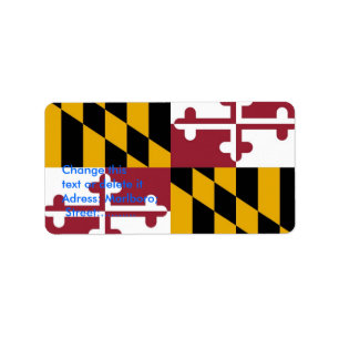 Eigen label met vlag van Maryland, U.S.A.