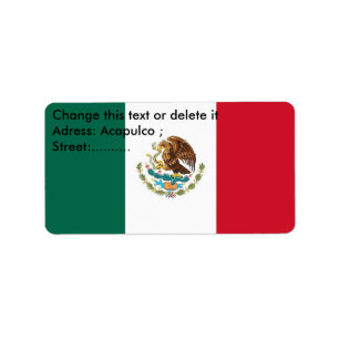 Eigen label met vlag van Mexico