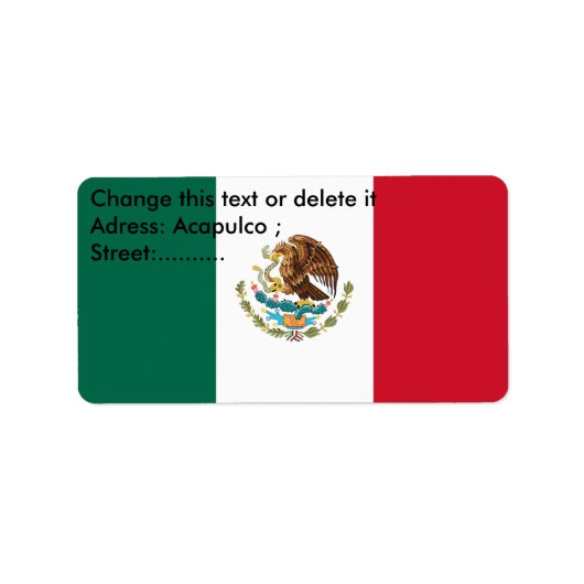 Eigen label met vlag van Mexico (Voorkant)