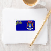 Eigen label met vlag van Michigan (Insitu)