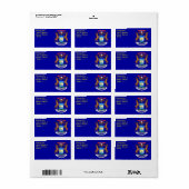 Eigen label met vlag van Michigan (Full Sheet)