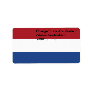 Eigen label met vlag van Nederland
