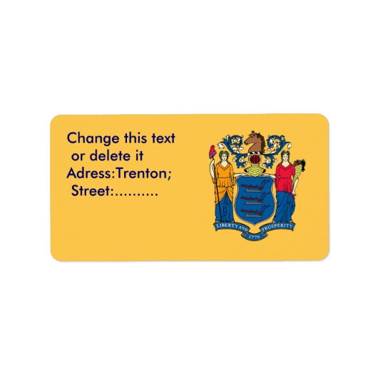 Eigen label met vlag van New Jersey, VS (Voorkant)