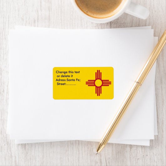 Eigen label met vlag van New Mexico, U.S.A. (Insitu)