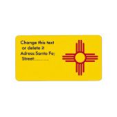 Eigen label met vlag van New Mexico, U.S.A. (Voorkant)
