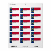 Eigen label met vlag van North Carolina, VS. (Full Sheet)