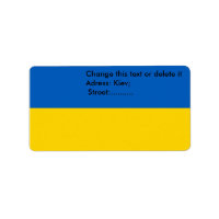 Eigen label met vlag van Oekraïne