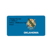 Eigen label met vlag van OKlahoma, VS (Voorkant)
