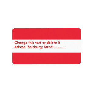 Eigen label met vlag van Oostenrijk