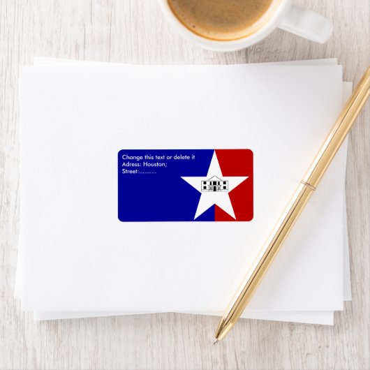 Eigen label met vlag van San Antonio, U.S.A. (Insitu)