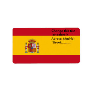 Eigen label met vlag van Spanje