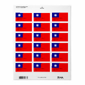 Eigen label met vlag van Taiwan (Full Sheet)
