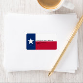 Eigen label met vlag van Texas, VS. (Insitu)