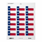Eigen label met vlag van Texas, VS. (Full Sheet)