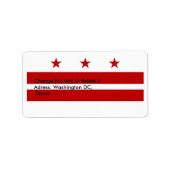 Eigen label met vlag van Washington DC, U.S.A. (Voorkant)
