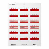 Eigen label met vlag van Washington DC, U.S.A. (Full Sheet)