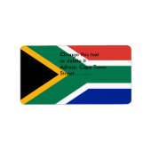 Eigen label met vlag van Zuid-Afrika (Voorkant)