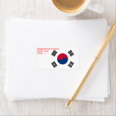Eigen label met vlag van Zuid-Korea (Insitu)