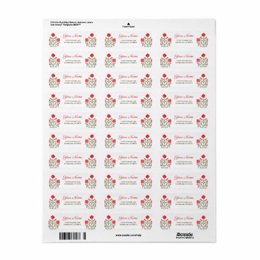 Eigen label voor rood en goudblauw Etching (Full Sheet)