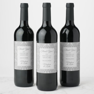 Eigen labels voor Damask Pattern-wijn Wijn Etiket