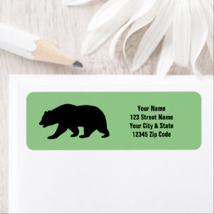 Eigen labels voor retouradressen met beer-silhouet