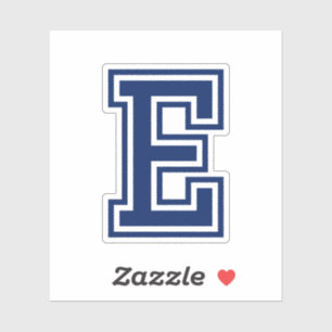 Eigen letter E van het lettertype Esporty College Sticker