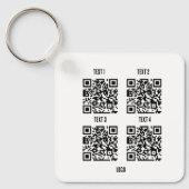 Eigen logo 4 x code witte sleutelhanger (Voorkant)
