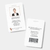 Eigen Logo Bully Buddy Employee Photo Bar Code Badge (Voor- en achterkant)