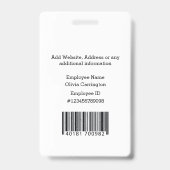 Eigen Logo Bully Buddy Employee Photo Bar Code Badge (Achterkant)