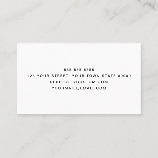 Eigen logo elegant script wit visitekaartje (Achterkant)