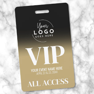 Eigen logo Elegant Zwart Goud VIP Badge