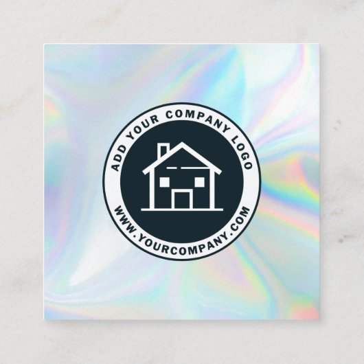 Eigen Logo- en QR-code DIY-holografisch Vierkante Visitekaartje (Achterkant)