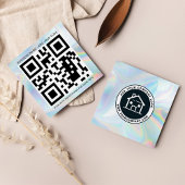Eigen Logo- en QR-code DIY-holografisch Vierkante Visitekaartje