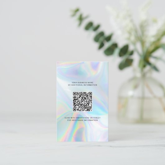 Eigen Logo- en QR-code DIY-holografisch Visitekaartje (Staand voorkant)