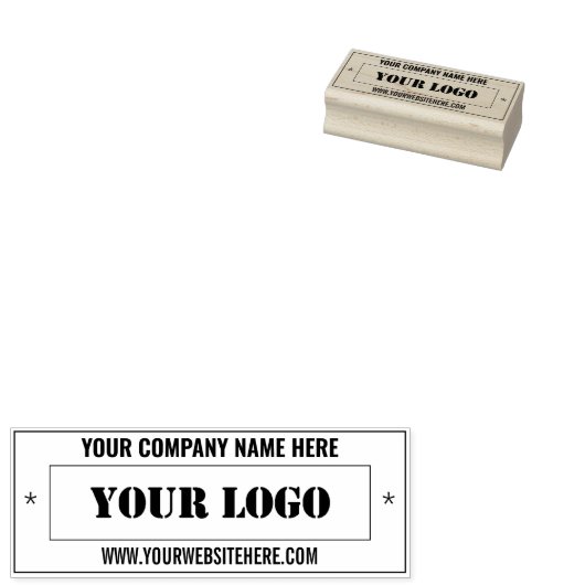 Eigen Logo en tekst Rubberstempel Rubberstempel (Gestempeld)