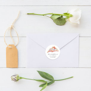 Eigen Logo Estate Agent Roze Sinaasappel Ronde Sticker